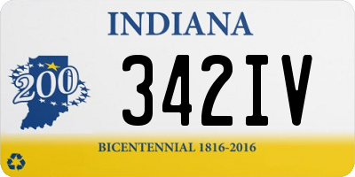 IN license plate 342IV