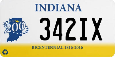 IN license plate 342IX