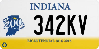 IN license plate 342KV