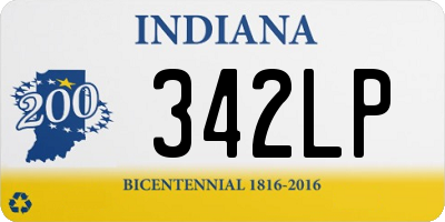 IN license plate 342LP