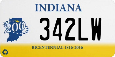 IN license plate 342LW