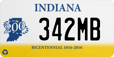 IN license plate 342MB