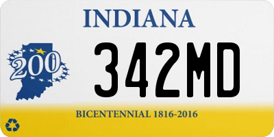 IN license plate 342MD