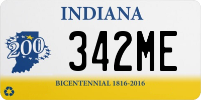 IN license plate 342ME