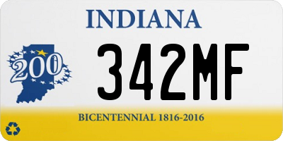 IN license plate 342MF