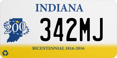 IN license plate 342MJ