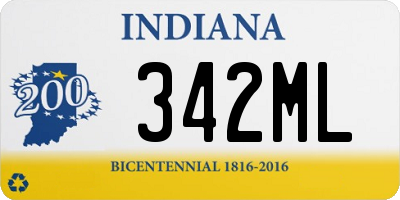 IN license plate 342ML