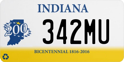 IN license plate 342MU