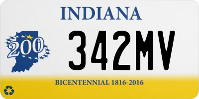 IN license plate 342MV