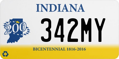 IN license plate 342MY