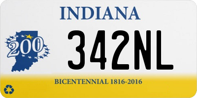 IN license plate 342NL