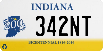 IN license plate 342NT