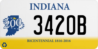 IN license plate 342OB