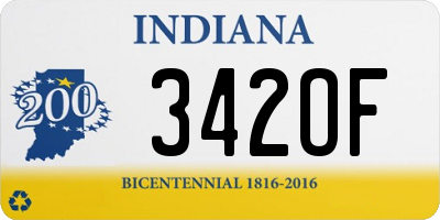 IN license plate 342OF