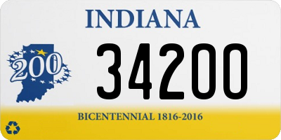 IN license plate 342OO