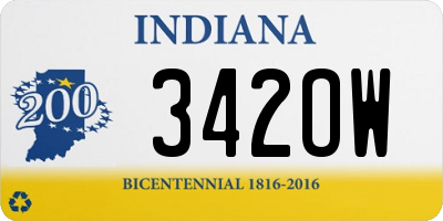 IN license plate 342OW