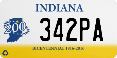 IN license plate 342PA