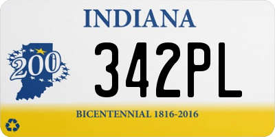 IN license plate 342PL