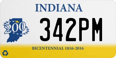 IN license plate 342PM