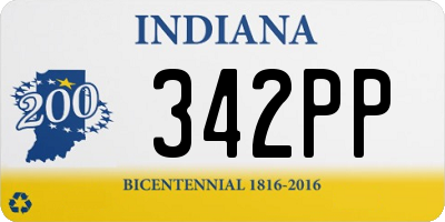 IN license plate 342PP