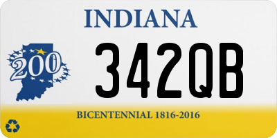 IN license plate 342QB