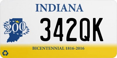 IN license plate 342QK