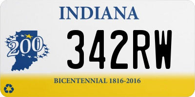 IN license plate 342RW