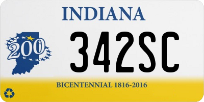 IN license plate 342SC