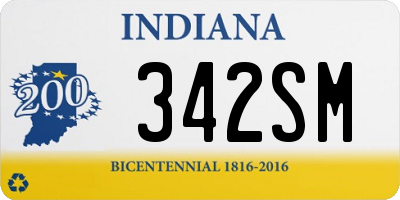 IN license plate 342SM