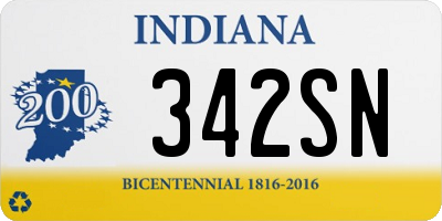 IN license plate 342SN