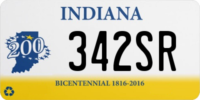 IN license plate 342SR