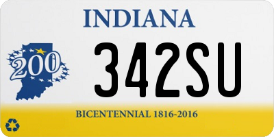 IN license plate 342SU