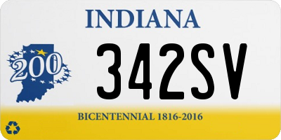 IN license plate 342SV