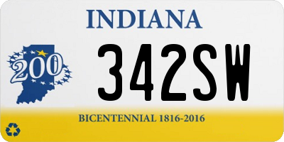 IN license plate 342SW