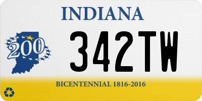 IN license plate 342TW