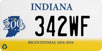 IN license plate 342WF