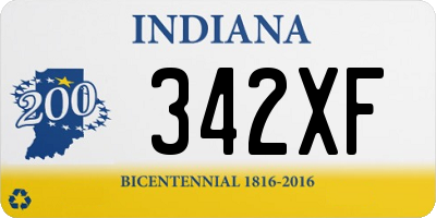 IN license plate 342XF