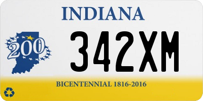 IN license plate 342XM