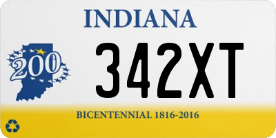 IN license plate 342XT