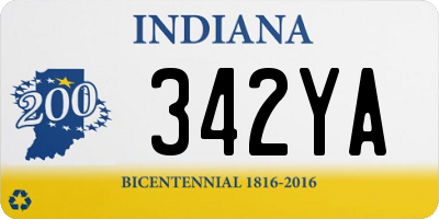 IN license plate 342YA