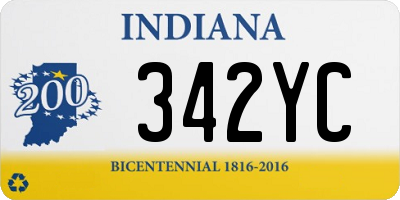 IN license plate 342YC