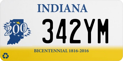 IN license plate 342YM