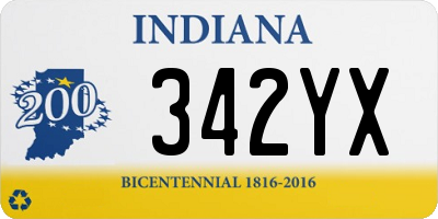 IN license plate 342YX