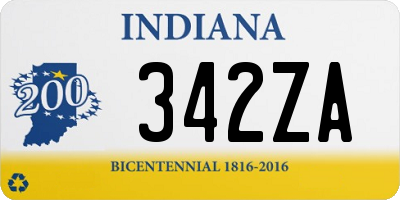 IN license plate 342ZA