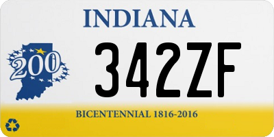 IN license plate 342ZF