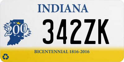 IN license plate 342ZK