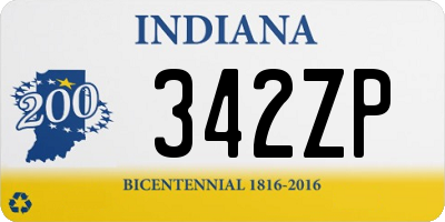 IN license plate 342ZP