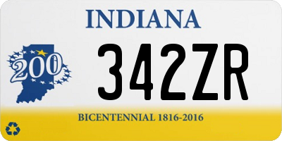 IN license plate 342ZR