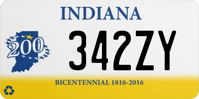 IN license plate 342ZY