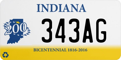 IN license plate 343AG